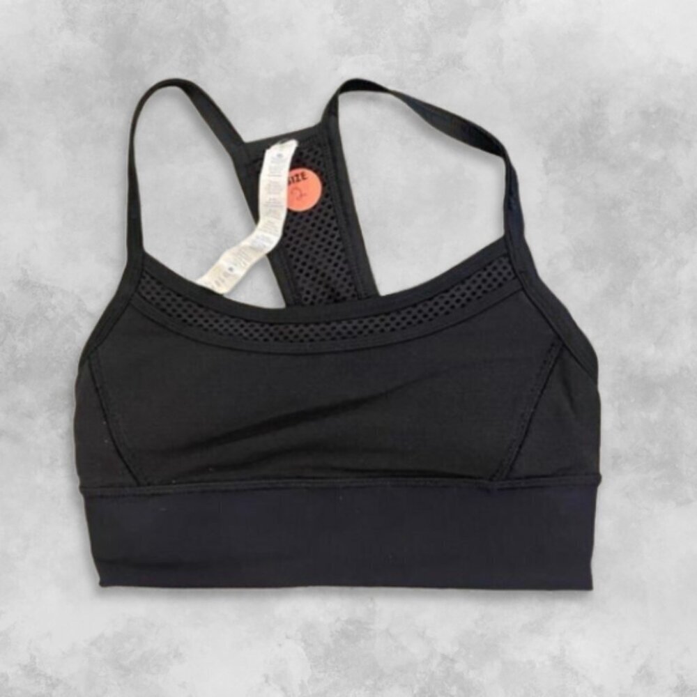 Lululemon Fit Physique Sports Bra Racerback Full Mesh Breathable Black Women's 2
